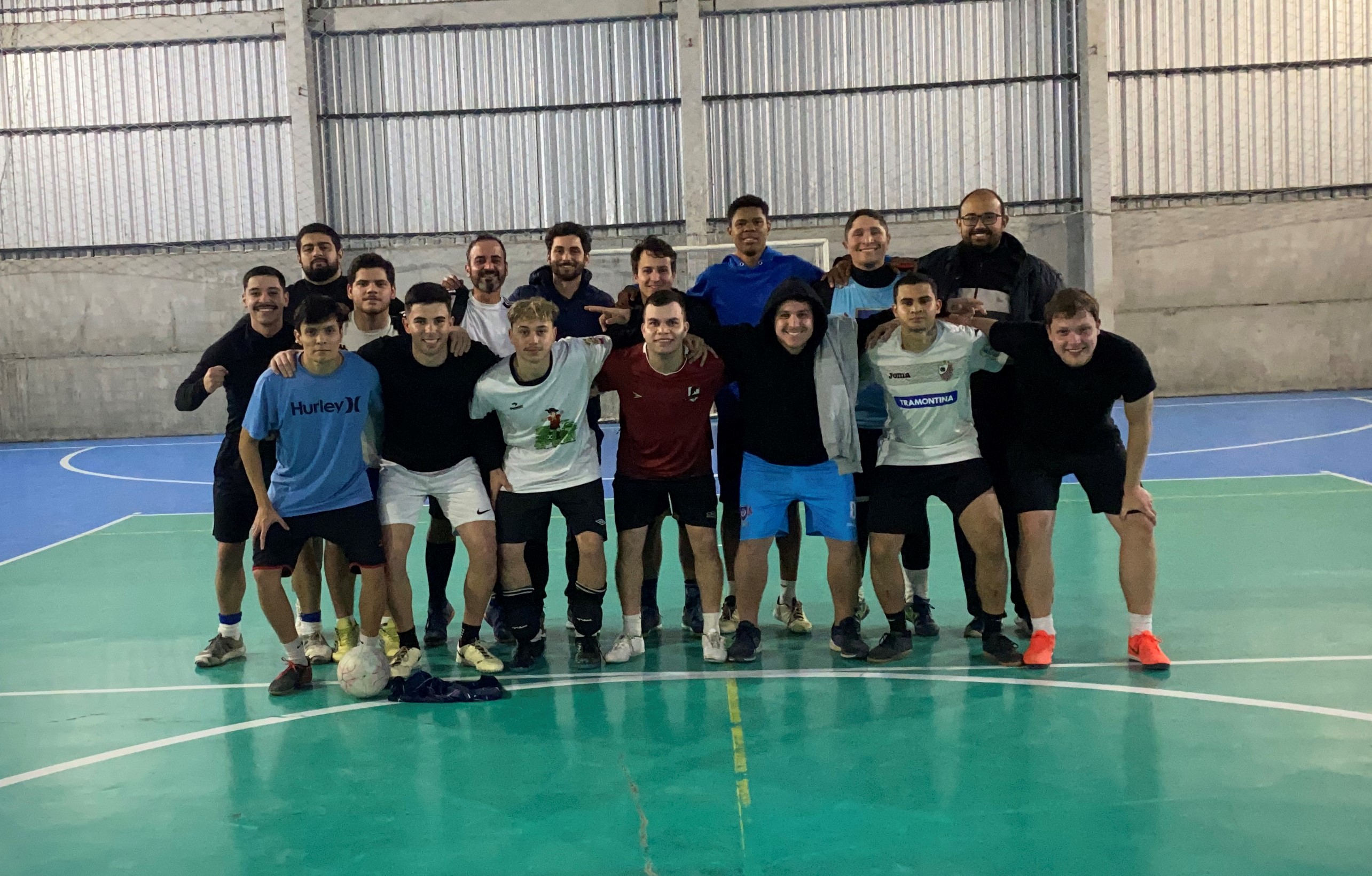 1° treino do time da Luz Futsal realizado no dia 30 de julho de 2024