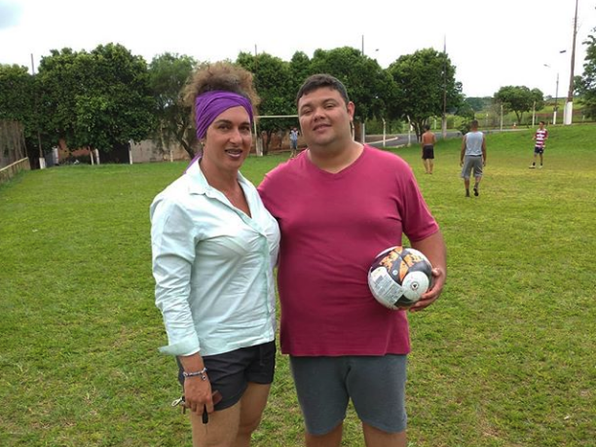 Veareadora Tieta dando uma bola para a equipe, agradecidos!!!